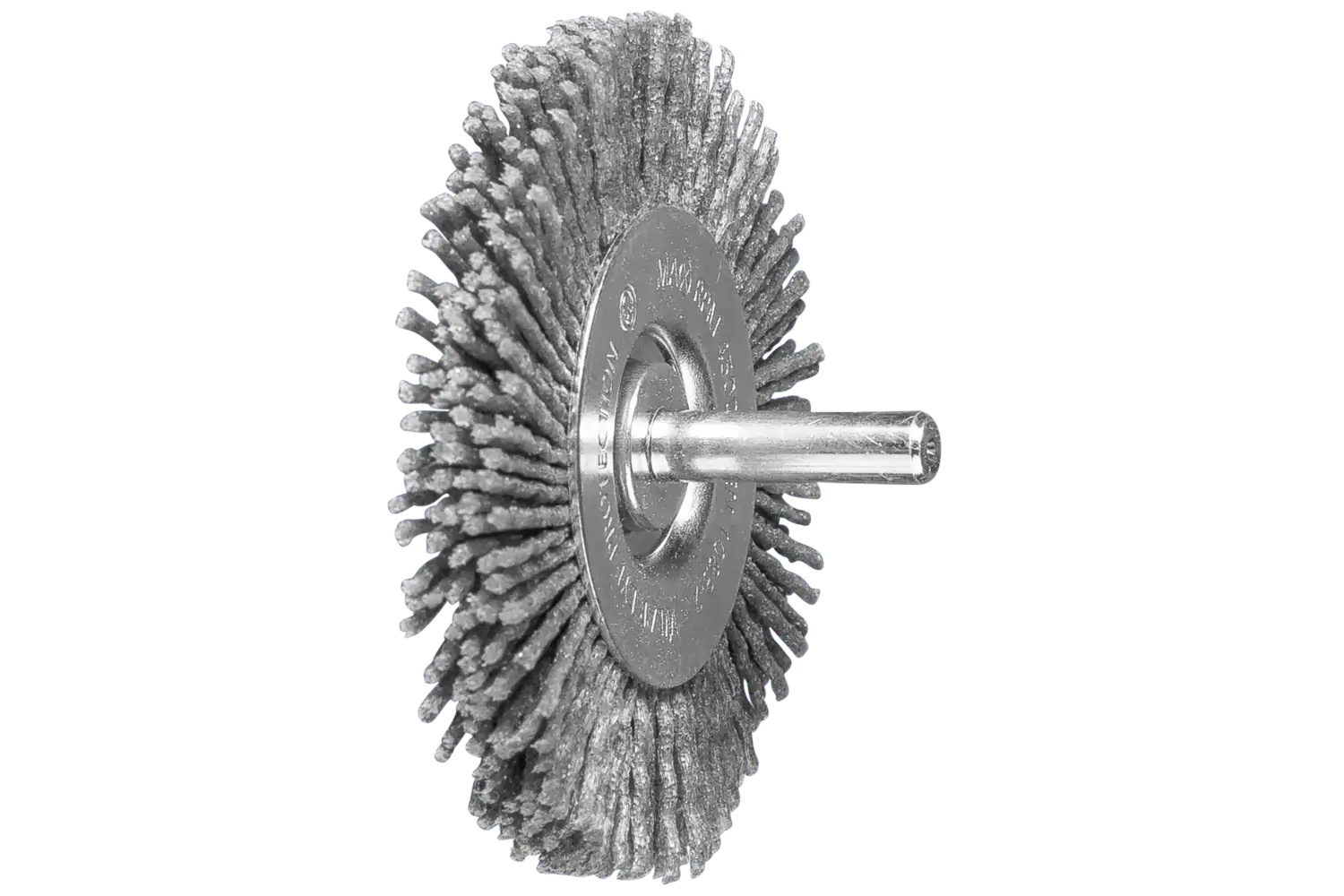 Picture of Pferd M-Brad® Mounted Wheel Brush Psf 3" Dia. .040/120 Grit Silicon Carbide 1/4" Shank